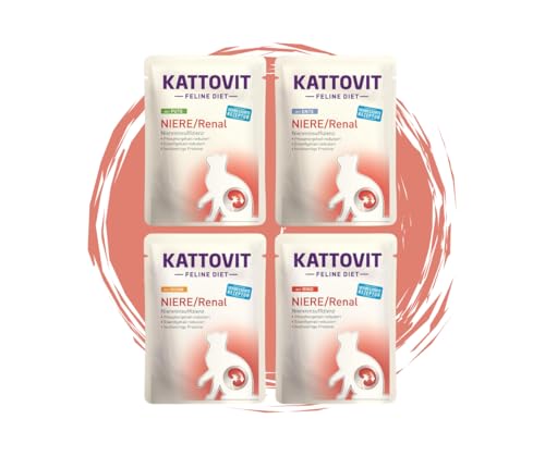 Kattovit Katzenfutter, Nassfutter - Niere/Renal Frischebeutel, Bundle in 4 verschiedenen Sorten, 20x85g - 5X Ente, 5X Huhn, 5X Pute, 5X Rind Kattovit Katzenfutter, Nassfutter - Niere/Renal Frischebeutel, Bundle in 4 verschiedenen Sorten, 20x85g - 5X Ente, 5X Huhn, 5X Pute, 5X Rind von Warnick´s Tierfutterservice