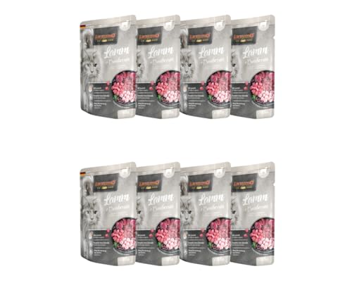 Leonardo Frischebeutel 8x85g | Katzenfutter | Nassfutter | Multi Bundle | Sparpaket | Pouch | Verschiedene Sorten (85g, 8X Lamm+Cranberries) von Warnick´s Tierfutterservice