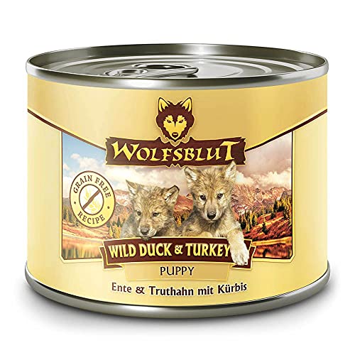 Wolfsblut | Wild Duck Puppy & Turkey| 6 x 200 g | Ente & Truthahn | Nassfutter | Hundefutter | Getreidefrei von Oxycute GD