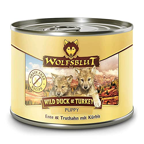 Wolfsblut | Wild Duck Puppy & Turkey| 6 x 200 g | Ente & Truthahn | Nassfutter | Hundefutter | Getreidefrei Wolfsblut | Wild Duck Puppy & Turkey| 6 x 200 g | Ente & Truthahn | Nassfutter | Hundefutter | Getreidefrei von Oxycute GD
