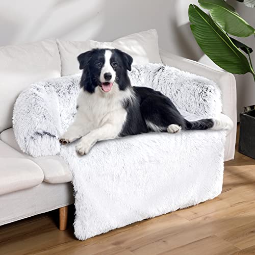 Luxuriöse beruhigende Hunde- und Katzenbett-Matten, waschbar, abnehmbar, Plüsch, lange Fellmatte für Haustiere, perfekt für kleine, mittelgroße und große Hunde und Katzen, quadratisch, rosa, XL von Warton