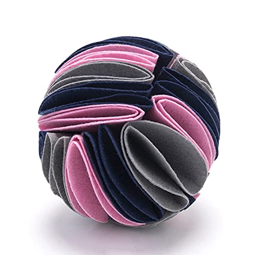 Leckerli-Ball, verschleißfest, aus Filz, interaktives Spielzeug für Welpen, Grau, Blau, Pink, 15 cm von Washranp