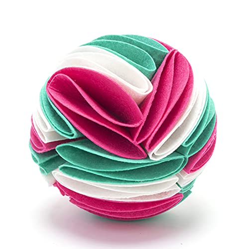 Leckerli-Ball, verschleißfest, aus Filz, interaktives Spielzeug für Welpen, Weiß, Cyan, Pink, 15 cm von Washranp