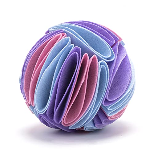 Leckerli-Ball, verschleißfest, aus Filz, interaktives Spielzeug für Welpen, lila, blau, rosa, 15 cm von Washranp