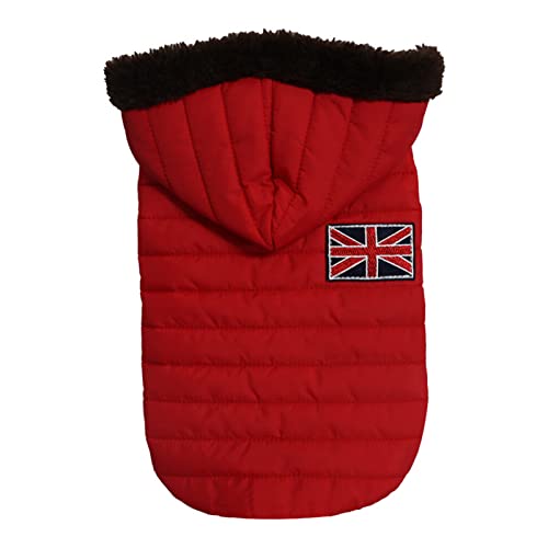 Washranp Haustierkostüm Jacke mit britischer Flagge, für Herbst und Winter, Rot, Größe S von Washranp
