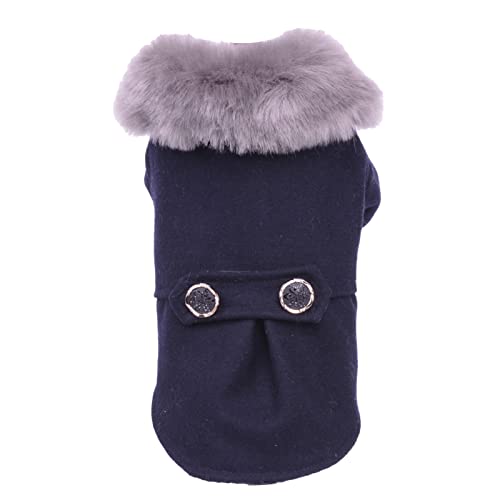 Washranp Hundefellkragen Mantel Winter Plüsch Kleidung Halten Warm Weich Welpen Zweibein Jacke Mantel für Kleine Mittlere Hunde 2XL Grau von Washranp
