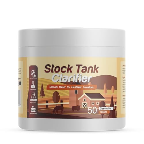 Tankklärer – verbessert das Viehwasser durch Reduzierung der Ansammlung und Schaffung gesünderer Wassertröge. Sicher für Pferde, Rinder, Schafe, Ziegen und Hühner (Tablette, 50 Stück) von Waste Tank Formula