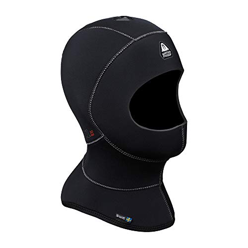WATER PROOF FACING REALITY Tauchhaube für Fisch, Medium/Large, Schwarz, Nylon, Winter, Wasserfest, Entlüftungssystem, Tunnelzug, H1 5/10mm mit Ventil Gr. ML von Waterproof