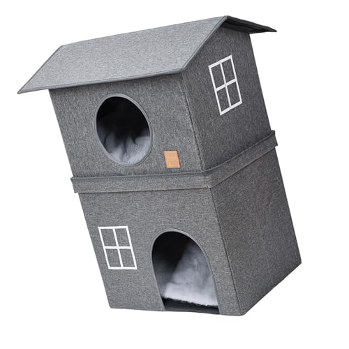 Watreketal Kätzchenhaus, Katzenhausmöbel, 2-stöckig, hoch, faltbar, platzsparend, über der Tür Watreketal Kätzchenhaus, Katzenhausmöbel, 2-stöckig, hoch, faltbar, platzsparend, über der Tür von Watreketal