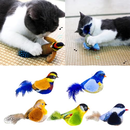 Watreketal Plüsch Lustige Vögel Formen Katzenspielzeug Für Haustierübung Mit Realistischen Vogelklängen Die Vögel Rennen Die Innenjagd Nach Innenkatzen Formen von Watreketal