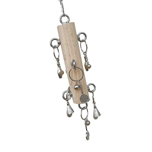 Watreketal Vogeltränen Puzzle Spielzeug Vogelkäfig Kauspielzeug Holz Sitzstange mit Metallringen für kleine Vogel Vogelkäfig Bereichern von Watreketal