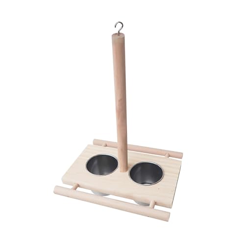 Futterstation mit Landeplatz für Kanarienvogel Papagei Hängend Vogelfutterspender Holz mit 2 Vogelschalen Futterstation mit Landeplatz für Kanarienvogel Papagei Hängend Vogelfutterspender Holz mit 2 Vogelschalen von Watwass