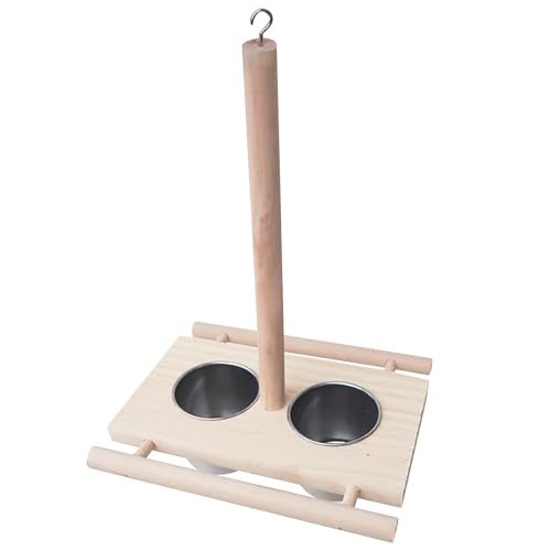 Futterstation mit Landeplatz für Kanarienvogel Papagei Hängend Vogelfutterspender Holz mit 2 Vogelschalen Futterstation mit Landeplatz für Kanarienvogel Papagei Hängend Vogelfutterspender Holz mit 2 Vogelschalen von Watwass