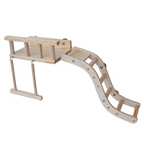 Holz Vogelspielplatz, Vogelschaukel mit Sitzstangen und Leiter für Wellensittiche, Nymphensittiche und Papageien Holz Vogelspielplatz, Vogelschaukel mit Sitzstangen und Leiter für Wellensittiche, Nymphensittiche und Papageien von Watwass