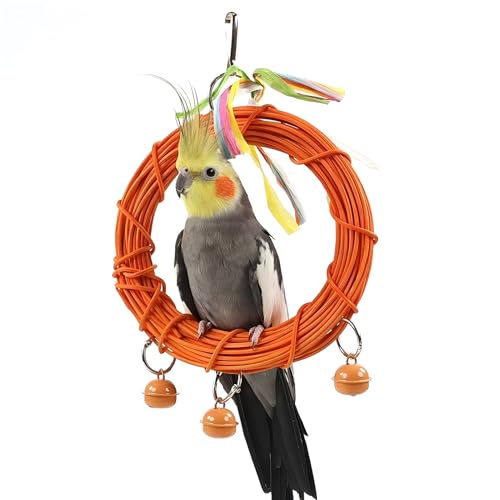 Runde Sitzstange für Vogel Spielzeug Wellensittich Unzertrennliche Schaukel Holz mit Glocke Runde Sitzstange für Vogel Spielzeug Wellensittich Unzertrennliche Schaukel Holz mit Glocke von Watwass