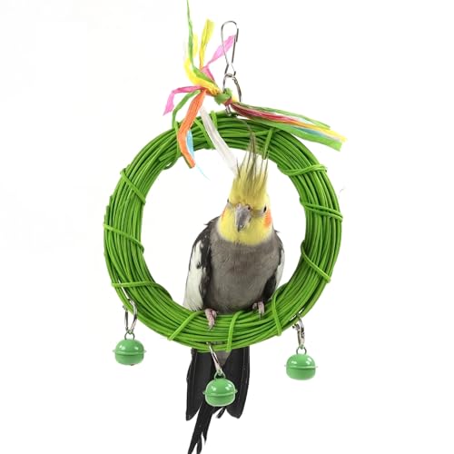 Runde Sitzstange für Vogel Spielzeug Wellensittich Unzertrennliche Schaukel Holz mit Glocke Runde Sitzstange für Vogel Spielzeug Wellensittich Unzertrennliche Schaukel Holz mit Glocke von Watwass