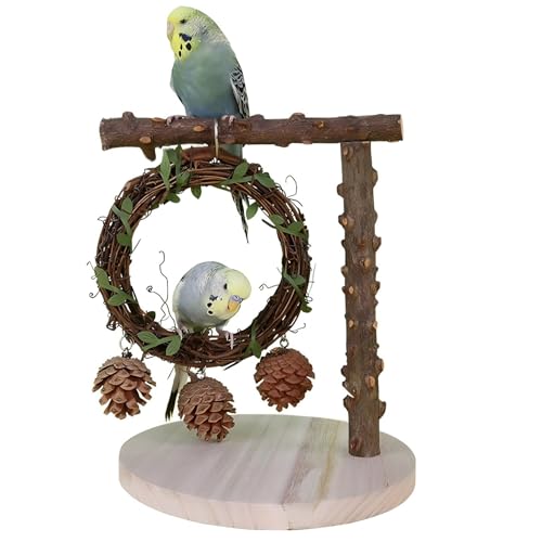 Spielständer für Vögel Natur Holz Sitzstangen Papagei Kanarien Vogelspielplatz Schwingen und Springen Spielständer für Vögel Natur Holz Sitzstangen Papagei Kanarien Vogelspielplatz Schwingen und Springen von Watwass