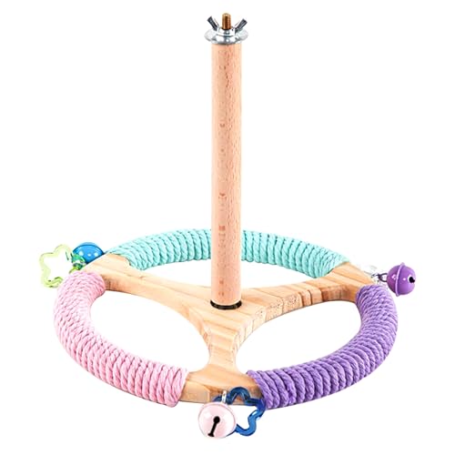 Vögel Spielzeug Holz Zubehör für Vogelkäfige für Kanarienvogel Wellensittich Spielplatz Nymphensittiche Dreh-sitzstangen (Stil 1) von Watwass