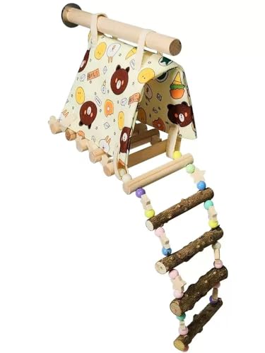 Vogel Spielplatz für Kanarienvogel Wellensittiche Holzleiter Natur Vogelspielzeug mit Landeplatz Vogel Spielplatz für Kanarienvogel Wellensittiche Holzleiter Natur Vogelspielzeug mit Landeplatz von Watwass
