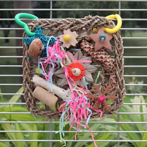 Vogel Spielplatz mit Mehrere Natürliche Materialien Kauspielzeug Wellensittich Hängend Vogelspielzeug Bunt Vogel Spielplatz mit Mehrere Natürliche Materialien Kauspielzeug Wellensittich Hängend Vogelspielzeug Bunt von Watwass