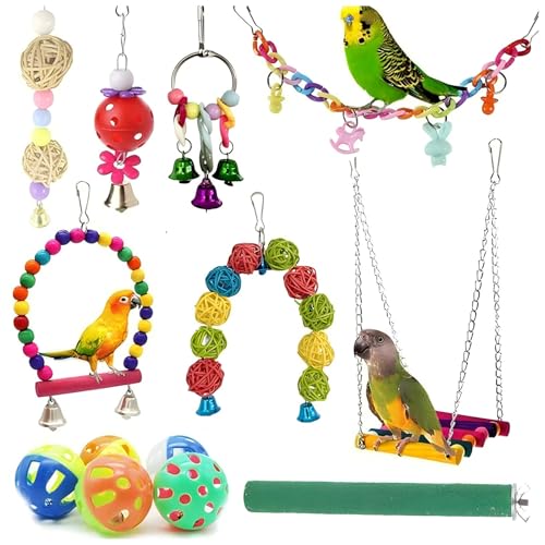 Vogel Spielzeug Set 13 Stück Spielplatz für Kanarienvogel Papagei Kauspielzeug für Vögel Schaukel Sitzstange Vogel Spielzeug Set 13 Stück Spielplatz für Kanarienvogel Papagei Kauspielzeug für Vögel Schaukel Sitzstange von Watwass