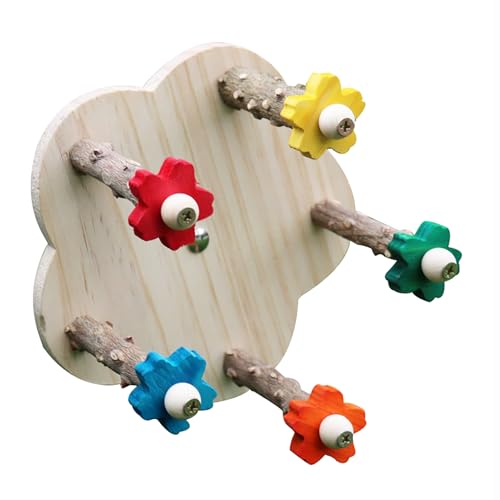 Vogel Spielzeug aus Holz Rad Sitzstangen für Vogelkäfige Naturholz Vogelspielplatz Rotation und Springen von Watwass