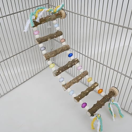 Vogelleiter Naturholz Sitzstangen für Vogelkäfige Papagei Kanarienvogel Totoro Hängebrücke Spielzeug Hölzernen Vogelleiter Naturholz Sitzstangen für Vogelkäfige Papagei Kanarienvogel Totoro Hängebrücke Spielzeug Hölzernen von Watwass
