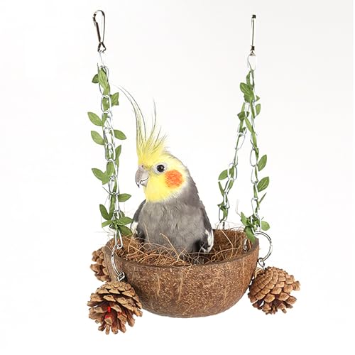 Vogelnest Kanarienvogel Natur Kokosschalen Spielzeug Vogelschaukel für Wellensittiche Unzertrennliche Vogelnest Kanarienvogel Natur Kokosschalen Spielzeug Vogelschaukel für Wellensittiche Unzertrennliche von Watwass