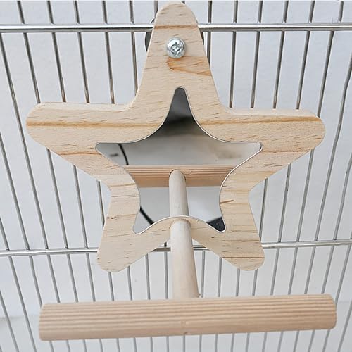 Vogelspiegel mit Landeplatz Holz Spielzeug für Wellensittiche Kanarienvogel Zubehör für Vogelkäfige Sitzstangen Vogelspiegel mit Landeplatz Holz Spielzeug für Wellensittiche Kanarienvogel Zubehör für Vogelkäfige Sitzstangen von Watwass