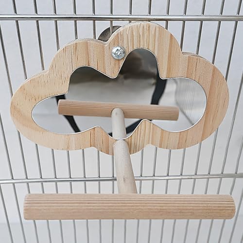 Vogelspiegel mit Landeplatz Holz Spielzeug für Wellensittiche Kanarienvogel Zubehör für Vogelkäfige Sitzstangen Vogelspiegel mit Landeplatz Holz Spielzeug für Wellensittiche Kanarienvogel Zubehör für Vogelkäfige Sitzstangen von Watwass