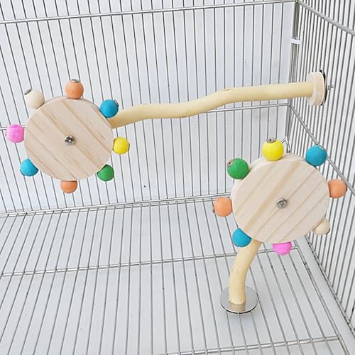 Vogelspielzeug Holz Riesenrad Zubehör für Vogelkäfige Wellensittiche Kanarienvogel Spielplatz mit Landeplatz Vogelspielzeug Holz Riesenrad Zubehör für Vogelkäfige Wellensittiche Kanarienvogel Spielplatz mit Landeplatz von Watwass