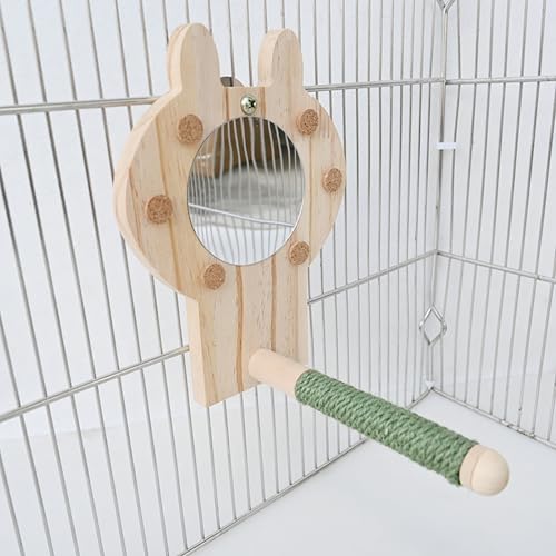 Vogelspielzeug mit Landeplatz und Spiegel Spielzeug Vogelkäfig Zubehör für Wellensittiche Holz Vogelspielzeug mit Landeplatz und Spiegel Spielzeug Vogelkäfig Zubehör für Wellensittiche Holz von Watwass