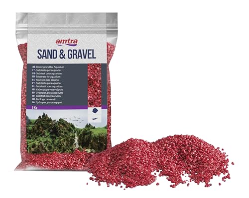 Croci Amtra Red Ceramized Quartz – Feiner Quarz-Aquariensand, für Süß- oder Salzwasser, 2–3 mm Körnung, Menge 5 kg von Croci