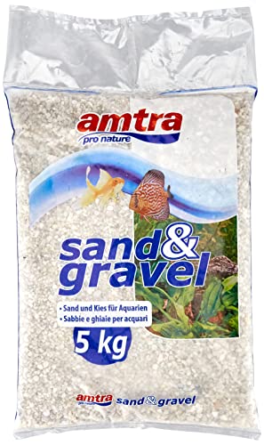 Amtra Ghiaia Noa - Natürlicher Aquarienkies, dekorativer Boden, grobkörnige weiße Körner Größe 2-5 mm, Größe 5 kg von Croci