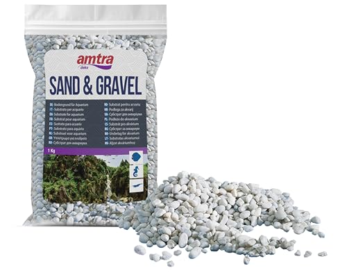 Amtra Gravel - Natürlicher Aquarienkies, dekorative Erde, grobe weiße Körnung, Größe 4-8 mm, Größe 1 kg Amtra Gravel - Natürlicher Aquarienkies, dekorative Erde, grobe weiße Körnung, Größe 4-8 mm, Größe 1 kg von Amtra
