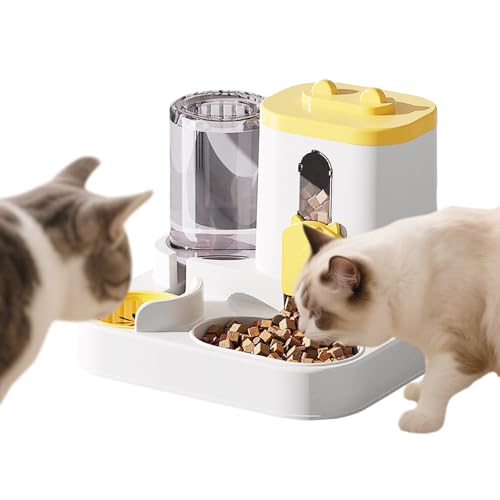 Gravitys Katzenfutterstation und Wasserspender, 2-in-1 automatischer Katzenfutterspender, 2 Stück, große Kapazität, selbstfüttern für kleine, mittelgroße Hunde, Welpen, Kätzchen, Gelb Gravitys Katzenfutterstation und Wasserspender, 2-in-1 automatischer Katzenfutterspender, 2 Stück, große Kapazität, selbstfüttern für kleine, mittelgroße Hunde, Welpen, Kätzchen, Gelb von Waycin
