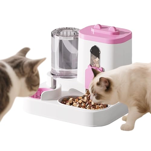 Gravitys Katzenfutterstation und Wasserspender, 2-in-1 automatischer Katzenfutterspender, 2 Stück, große Kapazität, selbstfüttern für kleine, mittelgroße Hunde, Welpen, Kätzchen, Rosa Gravitys Katzenfutterstation und Wasserspender, 2-in-1 automatischer Katzenfutterspender, 2 Stück, große Kapazität, selbstfüttern für kleine, mittelgroße Hunde, Welpen, Kätzchen, Rosa von Waycin