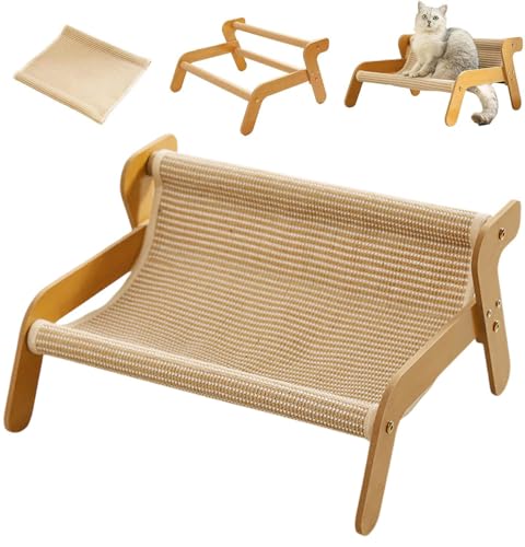 Waycin The Claw Lounge, Katzen Sisal Stuhl, 2 in 1 Katze Sisal Stuhl für Indoor Katzen Hängematte für Kratzkissen, Sisal Katzen Kratzbett Verschleißfeste Kratzunterlage Lounge Stühle (A) von Waycin