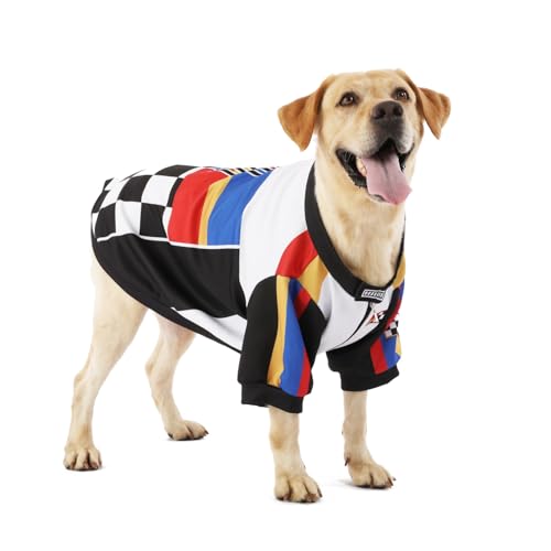 Rennfahrer-Kostüm für Hunde, Haustier-Rennauto-Fahrer-Kostüm, Outfits, Hundejacke, Mantel, Kleidung für Halloween (Rennwagen, X-Large) von Waynexzavier