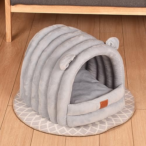 Weiches Hunde- und Katzenhöhle für kleine Hunde und Katzen, mit rutschfester Unterseite, langlebig, beruhigendes Bett, 2-in-1 für Hunde und Katzen von Wbeian