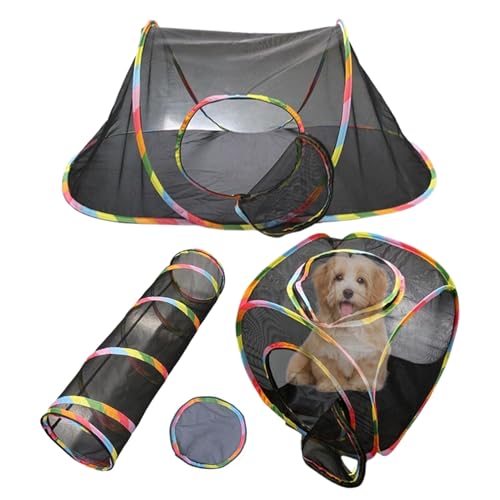 Cat -Gehäuse im Freien, Katzenplaypen, faltbares Netzhäuse, kompakt und tragbar, interaktiver Spielplatz, 1 Set, ideal für Kätzchen, Katzen oder kleine Hunde von Wcybym