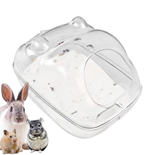 Hamster-Sandbad, Hamster Sandbadbehälter, Kleine Tierische Badezimmerkasten, Kompaktes Und Räumlich Sparendes Design, Einfach Zu Reinigen Und Zu Warten, 14.4x10.3x9.7 Cm Für Rennlänen Chinchilla Badeb von Wcybym