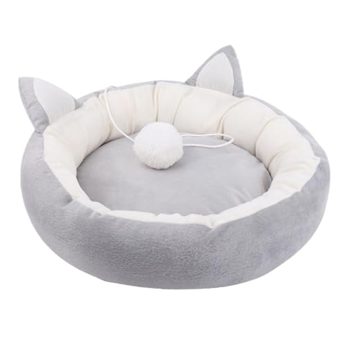 Katzenkissen | Haustierbett im Katzenohr-Design | Haustierbett mit waschbarem Bezug | Abnehmbare Schlafmatte für kleine Haustiere | Kätzchenbett mit flauschigem Ball | Kompaktes, weiches Haustierbett Katzenkissen | Haustierbett im Katzenohr-Design | Haustierbett mit waschbarem Bezug | Abnehmbare Schlafmatte für kleine Haustiere | Kätzchenbett mit flauschigem Ball | Kompaktes, weiches Haustierbett von Wcybym