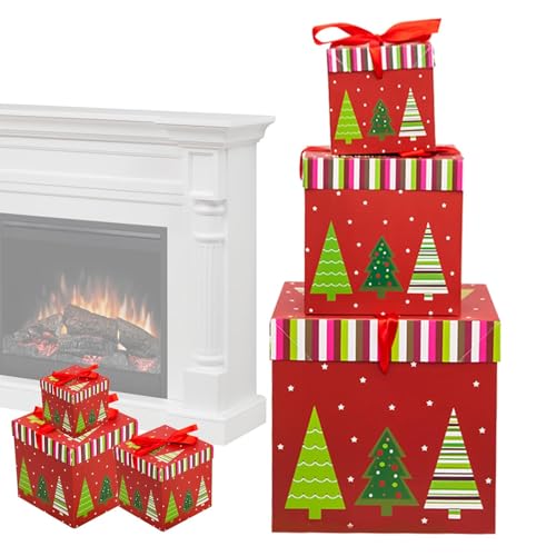 Nesting Box | Christmas Stacked Box | Christmas Nesting Boxes | Stackable Boxes | Christmas Decoration | Christmas Stacked Box with Lids and Bow 3 Assorted Sizes for Holiday Decorative Wrapping Nesting Box | Christmas Stacked Box | Christmas Nesting Boxes | Stackable Boxes | Christmas Decoration | Christmas Stacked Box with Lids and Bow 3 Assorted Sizes for Holiday Decorative Wrapping von Wcybym