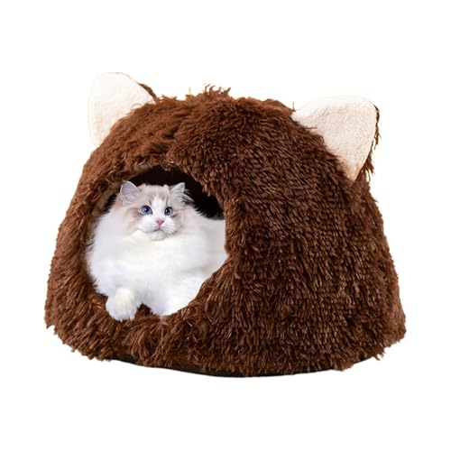 Weiches Katzenhöhlenbett, Plüsch-Katzenhöhlenbett, Haustiernest, gemütliches Kätzchen-Schlafbett, Haustier-Schlafbett, niedliches Katzenbett, halbgeschlossenes Design, Haustiernest für Katzen, Hunde, Weiches Katzenhöhlenbett, Plüsch-Katzenhöhlenbett, Haustiernest, gemütliches Kätzchen-Schlafbett, Haustier-Schlafbett, niedliches Katzenbett, halbgeschlossenes Design, Haustiernest für Katzen, Hunde, von Wcybym
