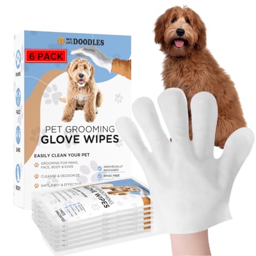 We Love Doodles Hunde Reinigungshandschuhe Tücher - Haustier Badetücher für Hunde, Pfoten, Gesicht, Körper, Ohren - Sicher, Einfach & Effektiv - Einzeln verpackt, Spülfrei, Doppelseitig, Alkoholfrei We Love Doodles Hunde Reinigungshandschuhe Tücher - Haustier Badetücher für Hunde, Pfoten, Gesicht, Körper, Ohren - Sicher, Einfach & Effektiv - Einzeln verpackt, Spülfrei, Doppelseitig, Alkoholfrei von We Love Doodles