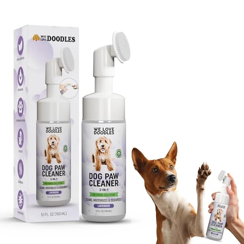 We Love Doodles Hundepfotenreiniger – Hundefußreiniger ohne Ausspülen, sanfter und sicherer Pfotenreiniger für Hunde und Katzen, Schaumformel, spendet Feuchtigkeit und desodoriert, 150 ml (Lavendel) von We Love Doodles