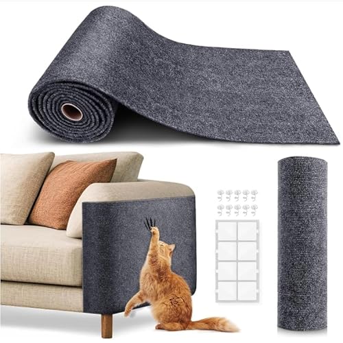 Kratzmatte Selbstklebend, 200 * 40 cm Trimmbare Katzenkratzmatten Selbstklebend, DIY Climb Katzenkratzbaum für Katzenmöbel, Abdeckung Katzenkratzbaum, Sofa schützen (Grau) von We make hope