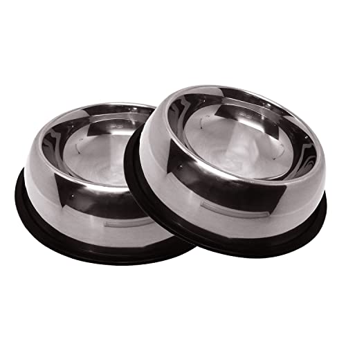 Dartakan: Paar Futterspender für Hunde aus Edelstahl mit rutschfestem Gummi, Umfang des Futternapfs 18 cm, ideal für kleine und mittelgroße Hunde von WeGeek