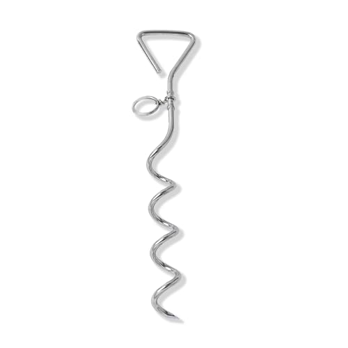 WePet Hundepflock, langlebiger silberner Spiralanker, sichere Outdoor-Befestigung für alle Leinen und Ketten, geeignet für Camping und Garten, rostfrei, einfache Installation, Mittel (40 cm). WePet Hundepflock, langlebiger silberner Spiralanker, sichere Outdoor-Befestigung für alle Leinen und Ketten, geeignet für Camping und Garten, rostfrei, einfache Installation, Mittel (40 cm). von WePet